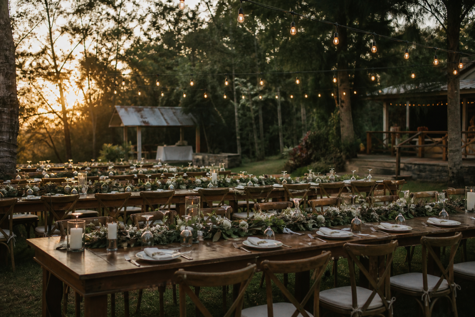 Espaço do sítio preparado para celebrações